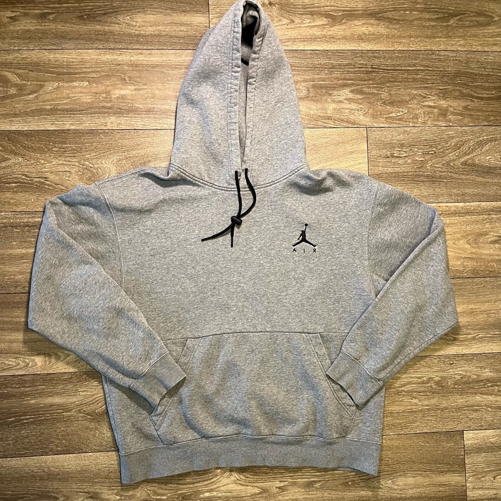 Jordan Jumpman Logo Fleece Stay Warm Pullover Hoodie Men's Grey